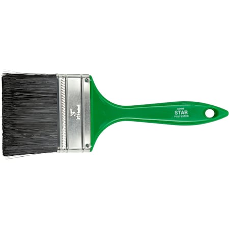 3 Wall Brush - Black Polyester Fill, Green Plastic Handle